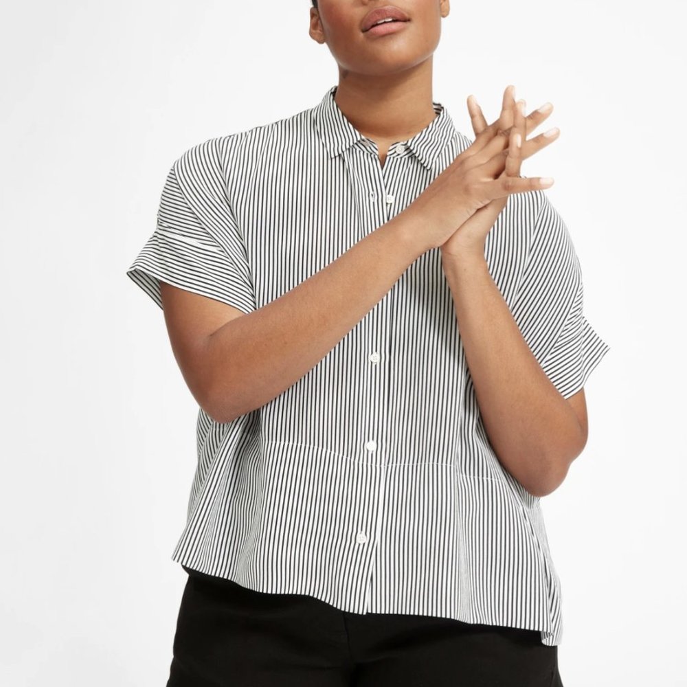 Everlane Silk Short Sleeve Square Shirt Size 00